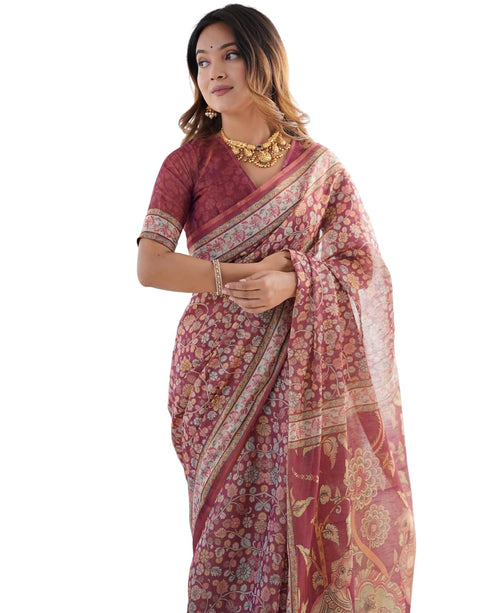 Vasthrlay Handloom Grey Green Traditional Saree