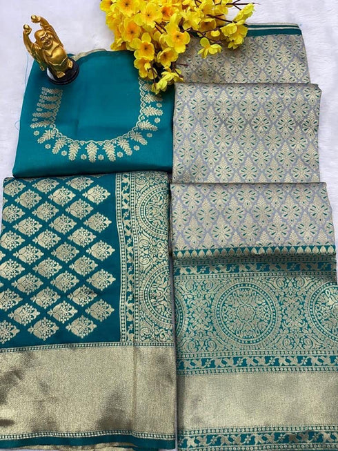Vasthrlay Traditional Unstitched Kanjivaram Kanchipuram