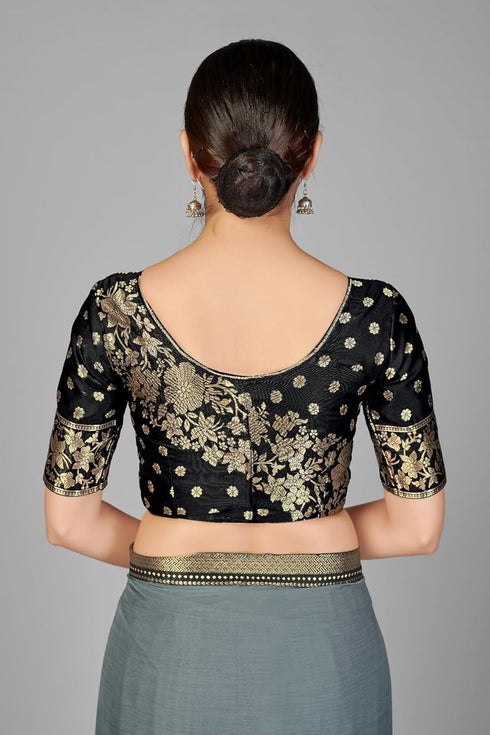 Vasthrlay Two Tone Georgette Turquoise Embroidered