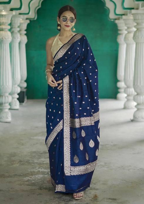 Vasthrlay Peach Banarasi Kanchipuram Ethnic Wear