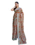 Vasthrlay Womens Printed Olive Saree With Unstitched Blouse Piece