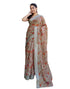 Vasthrlay Womens Printed Unstitched White Saree
