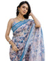 Vasthrlay Womens Cotton Unstitched Teal Saree