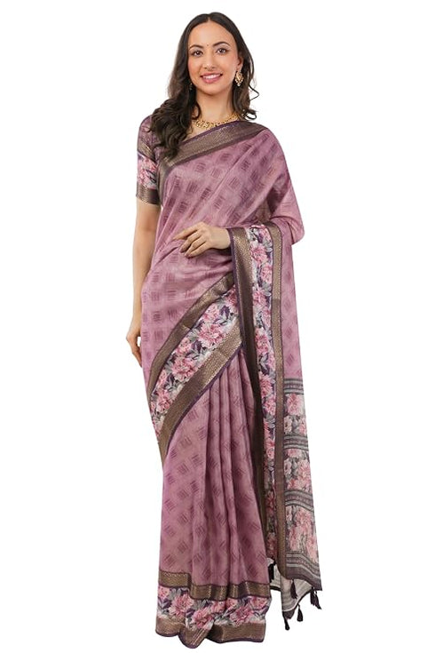 Vasthrlay Multicolour Polyester Saree With Unstitched Blouse Piece