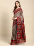 Vasthrlay Cotton Printed Mulmul Black Saree