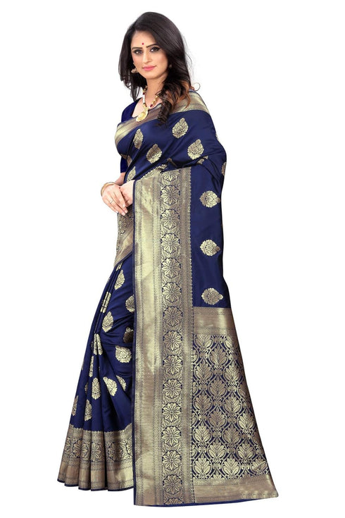 Vasthrlay Royal Blue San Pari Saree