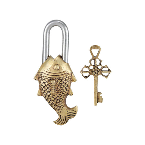 Brass Fish Lock – Handcrafted Padlock in Fish Shape