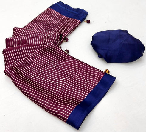 Vasthrlay Ajrakh Saree Crepe