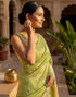 Vasthrlay Womens Printed Unstitched Navy Blue Saree