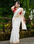Vasthrlay Womens Unstitched Blouse White Saree