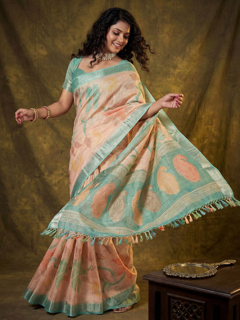 Vasthrlay Printed Handloom Unstitched Traditional Ethnic Wear
