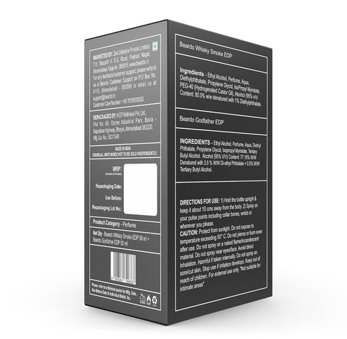 BEARDO Men's Men Whisky Smoke and Godfather Perfume Combo Spicy Woody - Oudh Notes