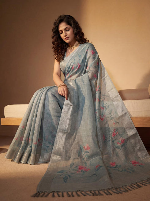 Vasthrlay Printed Handloom Unstitched Traditional Ethnic Wear