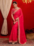 Vasthrlay Georgette Embroidery Unstitched Coral Saree