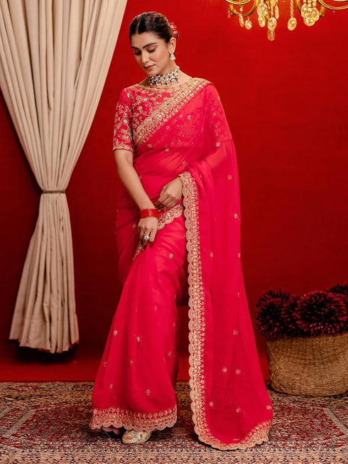 Vasthrlay Weaving Dark Saree