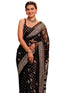 Vasthrlay Georgette Printed Unstitched Rama Green Saree
