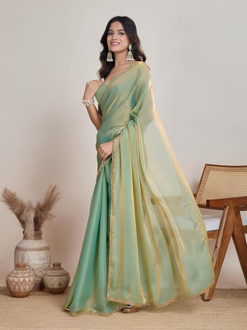 VasthrlayBoarder Unstitched Chhaava Gajari Free Ethnic Wear