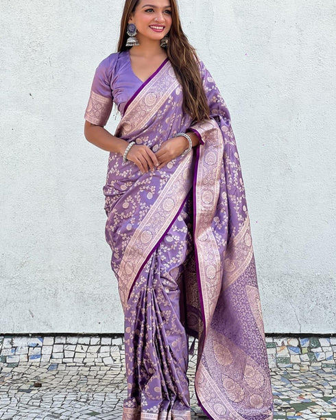 Vasthrlay Banarasi Unstitched Saree