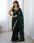 Vasthrlay Scalloped Embroidery Unstitched Rani Pink Saree