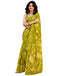 Vasthrlay Womens Printed Unstitched Dark Green Saree