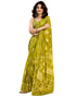 Vasthrlay Womens Printed Unstitched Dark Green Saree