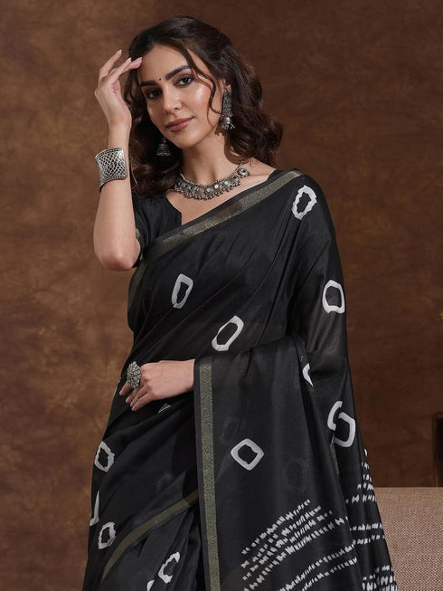 Vasthrlay Weaving Printed Unstitched Dusty Pink Saree