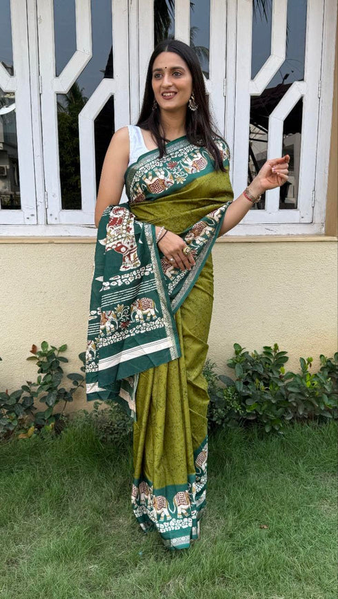 Vasthrlay Ghicha Kalamkari Print