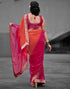 Vasthrlay Georgette Printed Unstitched Red Saree