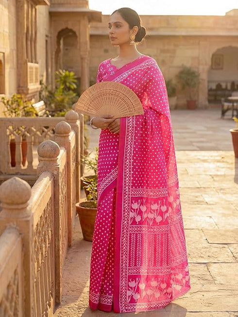 Vasthrlay Banglori Printed Dusty Saree