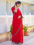 Vasthrlay Scalloped Embroidery Yellow Saree