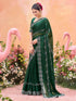 Vasthrlay Shimmer Chiffon Unstitched Maroon Saree