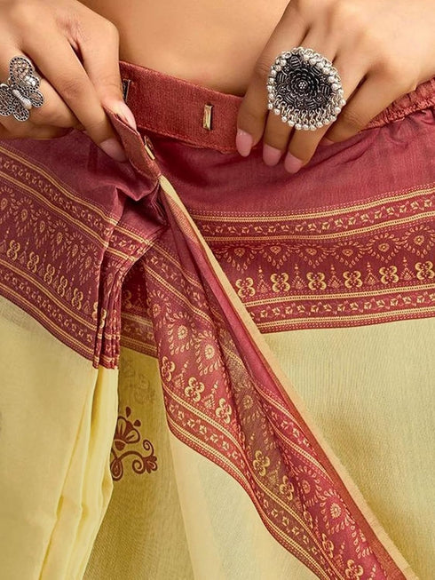Vasthrlay Banglori Printed Dusty Saree