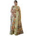 Vasthrlay Womens Striped Light Pista Green Saree With Unstitched Blouse Piece