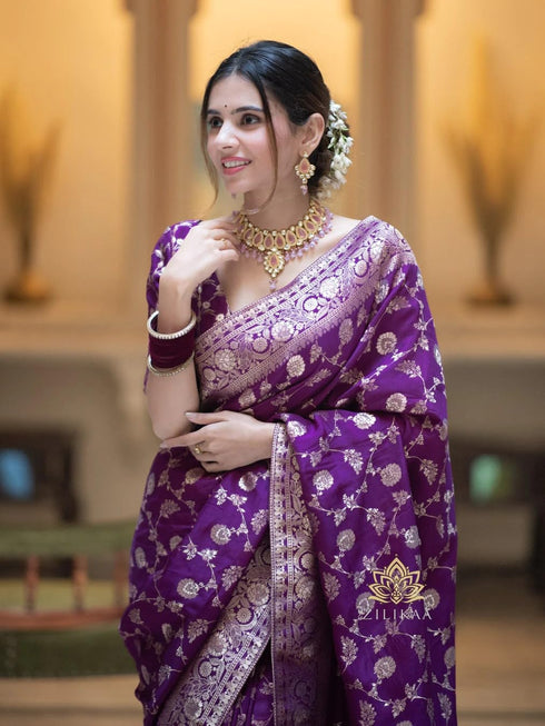Vasthrlay Banarasi Traditional Unstitched Saree