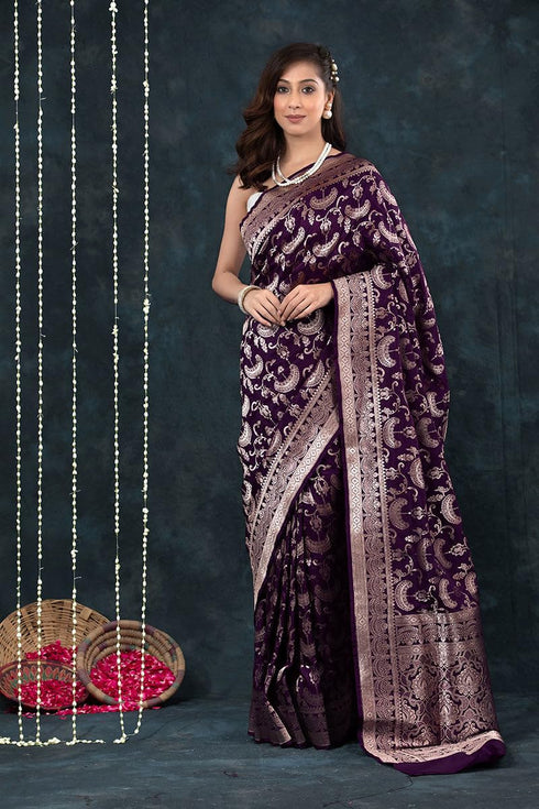 Vasthrlay Banarasi Traditional Unstitched Saree