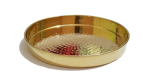 Hammered Brass Solid Dinner Thali Set -5 Pieces