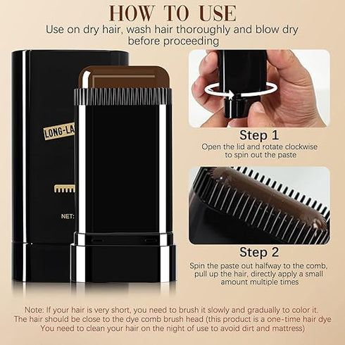 Hair Color Stick Waterproof and Sweat-Proof Hair Dye Stick