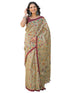 Vasthrlay Printed Tassels Unstitched Khaki Saree