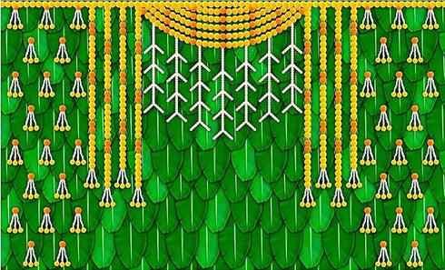 Backdrop Cloth Pooja Decoration Traditional