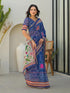 Vasthrlay Bandhani Embroidery Brown Saree With Unstitched Blouse Piece