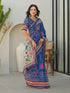 Vasthrlay Bandhani Embroidery Unstitched White Saree