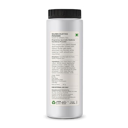 Forest Essentials Silken Dusting Powder Oudh & Green Tea