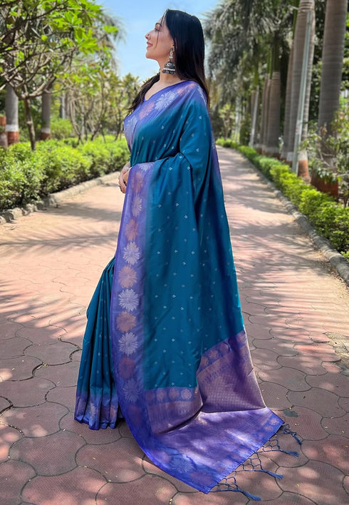 Vasthrlay Kanjivaram Blouse Purple Ethnic Wear