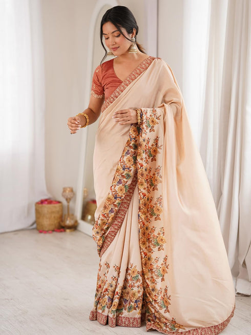 Vasthrlay Lavender Embroidered Unstitched Fl Ethnic Wear
