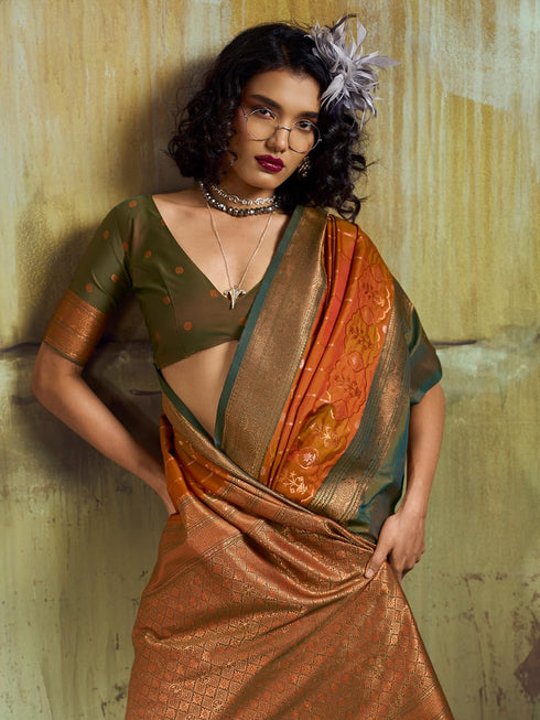 Vasthrlay Striped Tassels Unstitched Designer Ethnic Wear