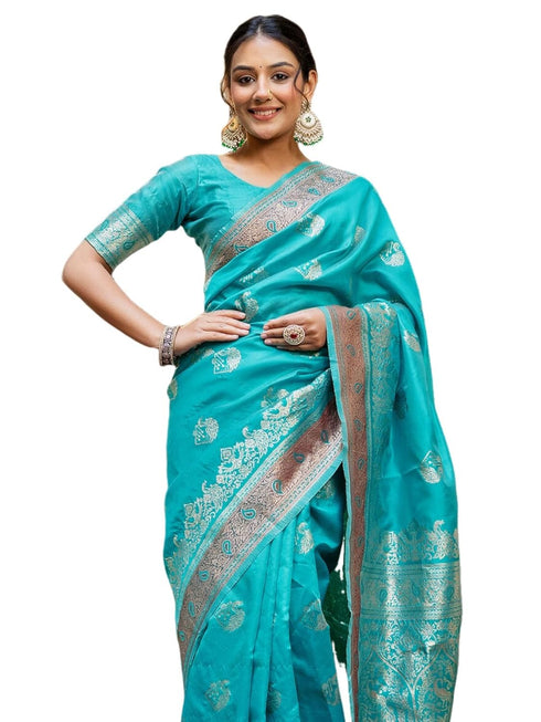 Vasthrlay Womens Weaving Unstitched Lavender Saree
