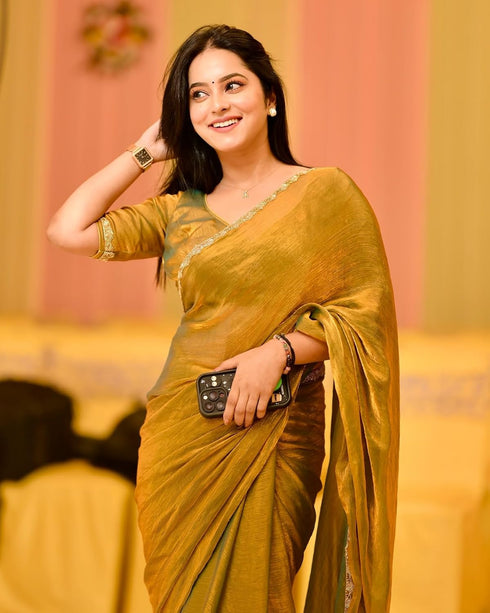 VasthrlayBoarder Unstitched Chhaavan Mustard Free Ethnic Wear