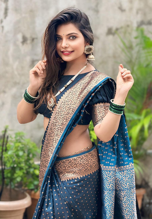 Vsathrlay Indigo Banarasi Kanchipuram Ethnic Wear