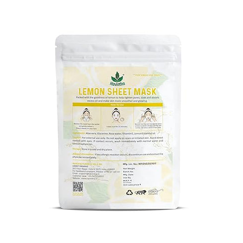 Havintha - Lemon Face Sheet Mask for Glowing Skin