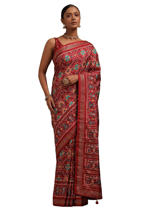 Vasthrlay Maroon Patola Print